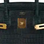 Hermès Birkin 30 Vert Fonce Matte Porosus Crocodile Gold Hardware