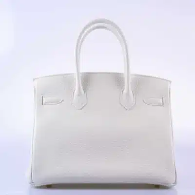 Hermès Birkin 30 White Clemence Gold Hardware