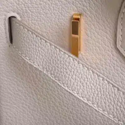 Hermès Birkin 30 White Taurillon Novillo Brushed Gold Hardware