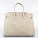 Hermès Birkin 35 Beton Matte Porosus Crocodile Palladium Hardware