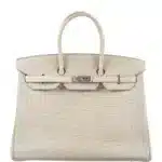 Hermès Birkin 35 Beton Matte Porosus Crocodile Palladium Hardware