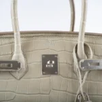 Hermès Birkin 35 Beton Matte Porosus Crocodile Palladium Hardware