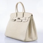 Hermès Birkin 35 Beton Matte Porosus Crocodile Palladium Hardware