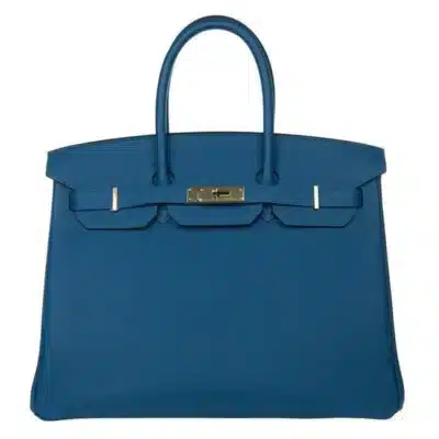 Hermès Birkin 35 Blue De Galice Porosus Crocodile Gold Hardware