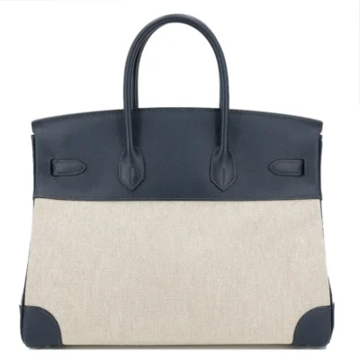 Hermès HSS Birkin 35 Blue Indigo Epsom & Canvas Palladium Hardware