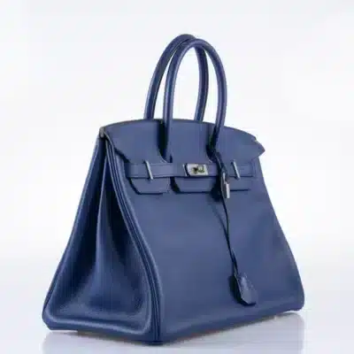 Hermès Birkin 35 Blue Saphire Taurillon Novillo Palladium Hardware