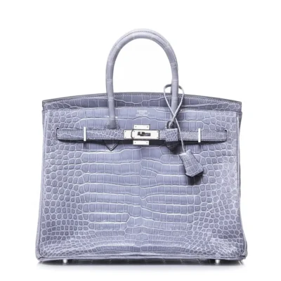 Hermès Birkin 35 Brighton Blue Matte Alligator Mississippiensis & Togo Palladium Hardware