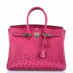 Hermès Birkin 35 Fuchsia Ostrich Palladium Hardware