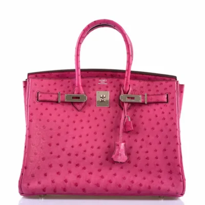 Hermès Birkin 35 Fuchsia Ostrich Palladium Hardware