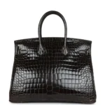 Hermès Birkin 35 Graphite Shiny Porosus Crocodile Gold Hardware