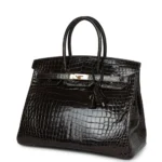 Hermès Birkin 35 Graphite Shiny Porosus Crocodile Gold Hardware