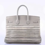 Hermès Birkin 35 Grey And Gris Perle Box Calf & Vibrato Palladium Hardware replica bags