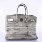 Hermès Birkin 35 Grey And Gris Perle Box Calf & Vibrato Palladium Hardware replica bags