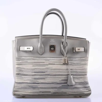 Hermès Birkin 35 Grey And Gris Perle Box Calf & Vibrato Palladium Hardware replica bags