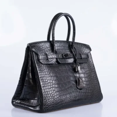 Hermès Birkin 35 So Black Matte Alligator Mississippiensis Black PVD Hardware