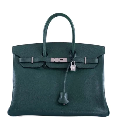 Hermès Birkin 35 Vert Fonce Ardenne Palladium Hardware