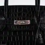 Hermès Birkin 40 Black Matte Porosus Crocodile Palladium Hardware