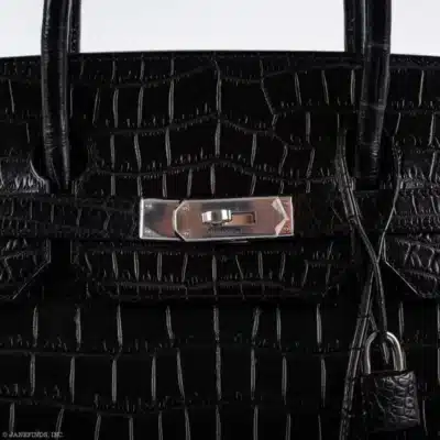 Hermès Birkin 40 Black Matte Porosus Crocodile Palladium Hardware