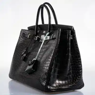 Hermès Birkin 40 Black Matte Porosus Crocodile Palladium Hardware