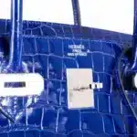 Hermès Birkin 40 Blue Electric Shiny Crocodile Porosus Palladium Hardware