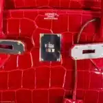 Hermès Birkin 50 Braise Shiny Porosus Crocodile Palladium Hardware