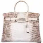 Hermès Rare Collectible Diamond Birkin 35 Himalaya Crocodile Diamond Encrusted 18k White Gold Hardware