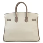 Hermès HSS 2014 Birkin 25 Etoupe/Parchemin/White Swift Brushed Gold Hardware