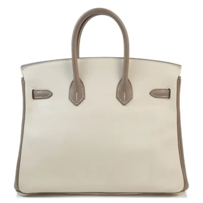 Hermès HSS 2014 Birkin 25 Etoupe/Parchemin/White Swift Brushed Gold Hardware