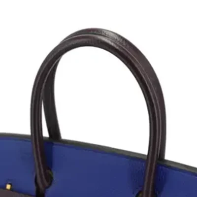 Hermès HSS 2015 Birkin 30 Gris Tourterelle/Bleu Electrique/Raisin Togo Brushed Gold Hardware