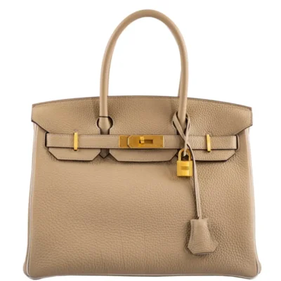 Hermès HSS 2016 Birkin 30 Trench and Craie Piping Togo Brushed Gold Hardware