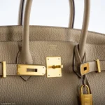 Hermès HSS 2016 Birkin 30 Trench and Craie Piping Togo Brushed Gold Hardware