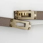 Hermès HSS 2020 Mini Kelly II Gris Asphalte And White Epsom Permabrass Hardware