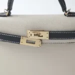 Hermès HSS 2024 Mini Kelly II Craie and Black Epsom Permabrass Hardware