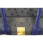 Hermès HSS Birkin 25 Gris Agate and Blue Sapphire Ostrich Brushed Gold Hardware