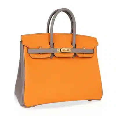 Hermès HSS Birkin 25 Jaune Ambre and Gris Asphalte Epsom Gold Hardware