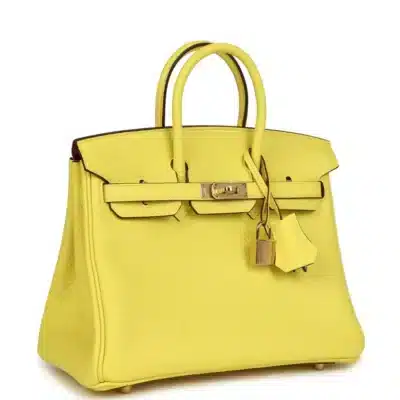 Hermès HSS Birkin 25 Lime Verso Clemence Rose Gold Hardware