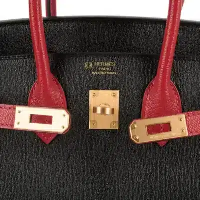 Hermès HSS Birkin 25 Noir Rouge Casaque Chevre logo1