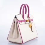 Hermès HSS Birkin 25 Rose Pourpre and Craie Epsom with Brushed Gold Hardware