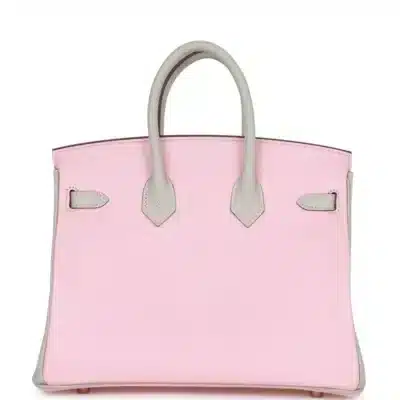 Hermès HSS Birkin 25 Rose Sakura and Gris Perle Chevre Mysore Rose Gold Hardware