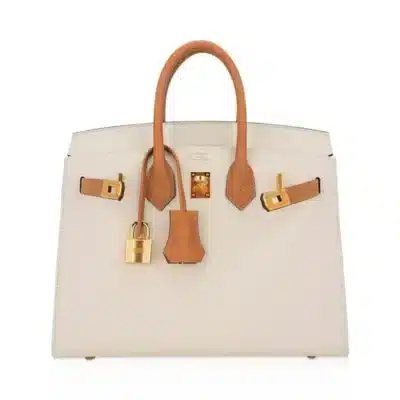 Hermès HSS Birkin 25 Sellier Craie and Sesame Epsom Gold Hardware