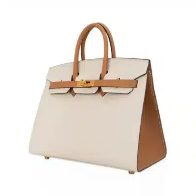 Hermès HSS Birkin 25 Sellier Craie and Sesame Epsom Gold Hardware