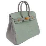 Hermès HSS Birkin 25 Vert D'eau And Gris Perle Matte Alligator Mississippiensis Brushed Gold Hardware