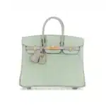 Hermès HSS Birkin 25 Vert D'Eau and Gris Perle Matte Alligator Mississippiensis Brushed Gold Hardware