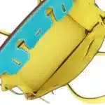 Hermès HSS Birkin 30 Bleu Turquoise and Lime Chevre Gold Hardware