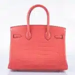 Hermès HSS Birkin 30 Bougenville and Blue Marine Interior Matte Alligator Mississippiensis Brushed Palladium Hardware