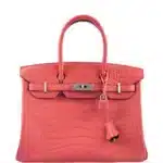 Hermès HSS Birkin 30 Bougenville and Blue Marine Interior Matte Alligator Mississippiensis Brushed Palladium Hardware