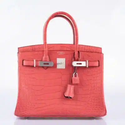 Hermès Birkin 35 Bougenville Pink Matte Crocodile Porosus Gold Hardware