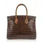 Hermès HSS Birkin 30 Gris Elephant and Ficelle Shiny Niloticus Crocodile Gold Hardware