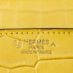 Hermès HSS Birkin 30 Mimosa And Bleu Paon Matte Porosus Crocodile Brushed Gold Hardware