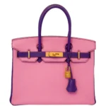 Hermès HSS Birkin 30 Rose Confetti and Anemone Chevre Brushed Gold Hardware